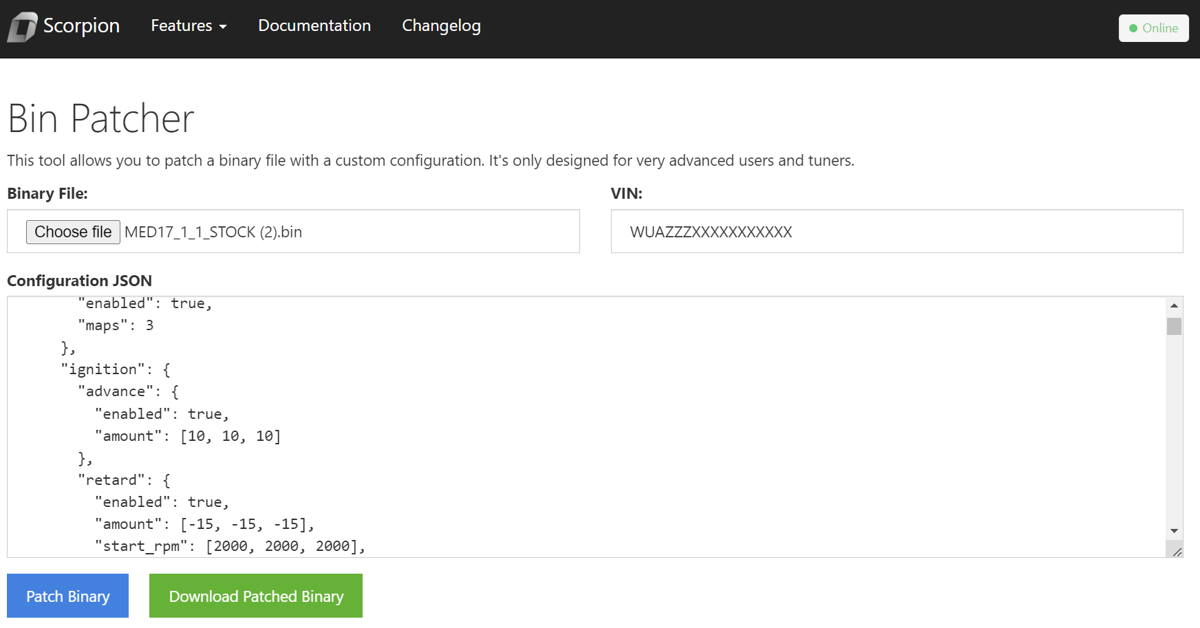 Web Patching Interface